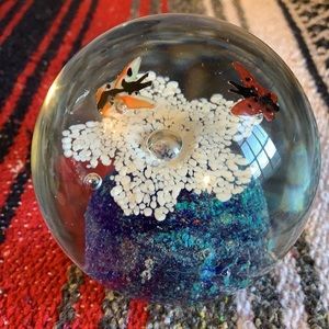 Butterfly Paperweight Heavy Glass Orb